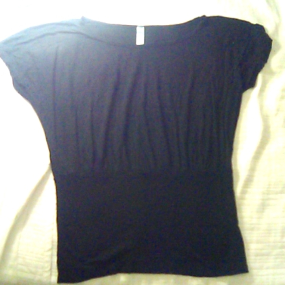 Waist Fitted but top flowing black top